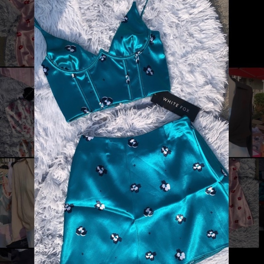 Two piece white fox set